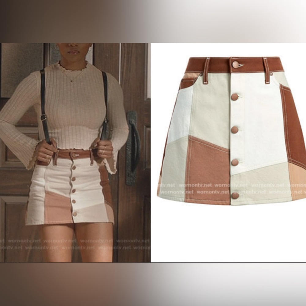 Alice & Olivia Colorblock pattern mini skirt - Picture 4 of 7